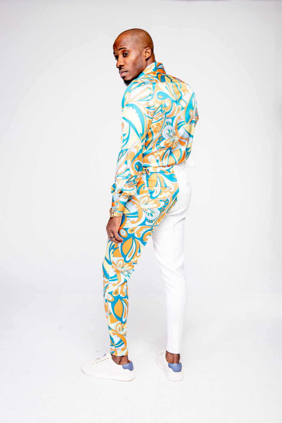 Vibrant Groove Silk Shirt and Scuba Pants - Image 6