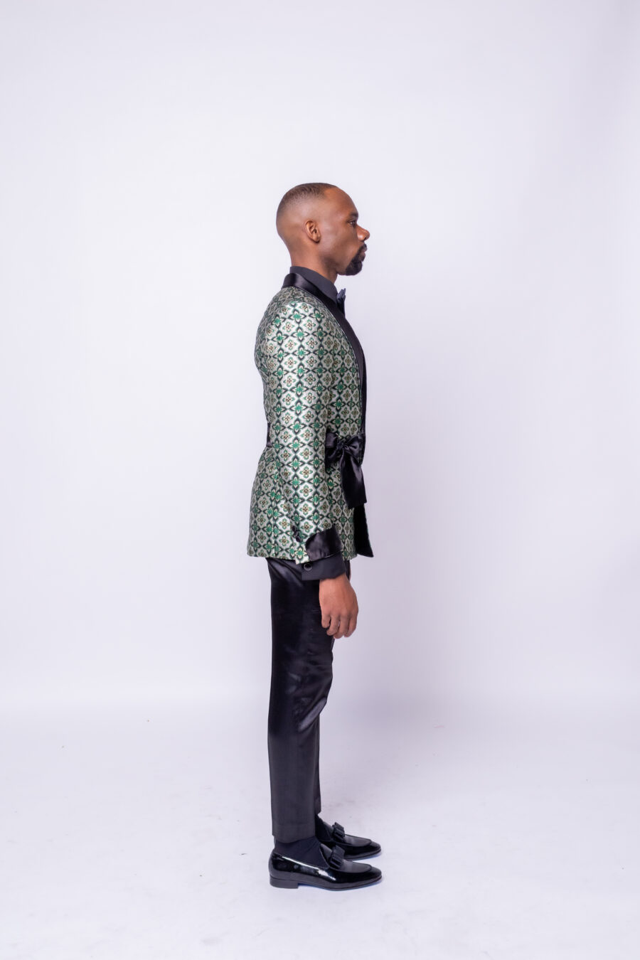 Regal Brocade Wrap Jacket Suit - Image 4