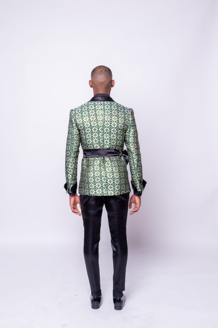 Regal Brocade Wrap Jacket Suit - Image 3