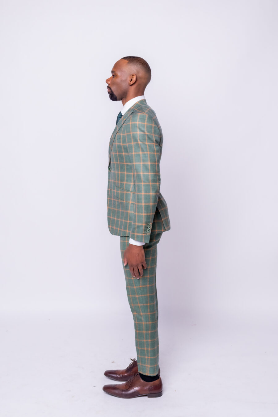 Hunter Green windowpane 3-Piece Suit - Image 5