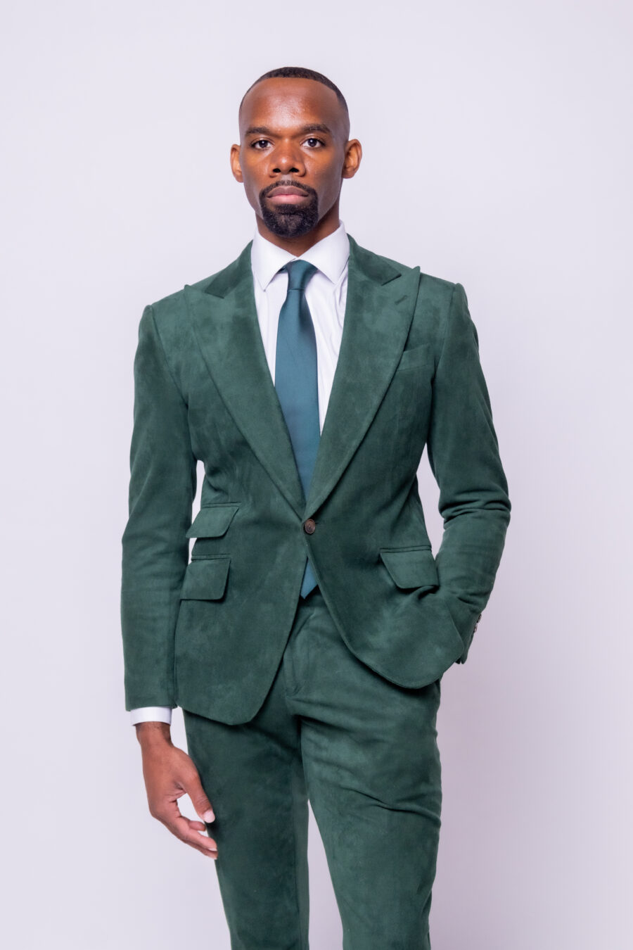 Emerald Green Suede Suit - Image 2