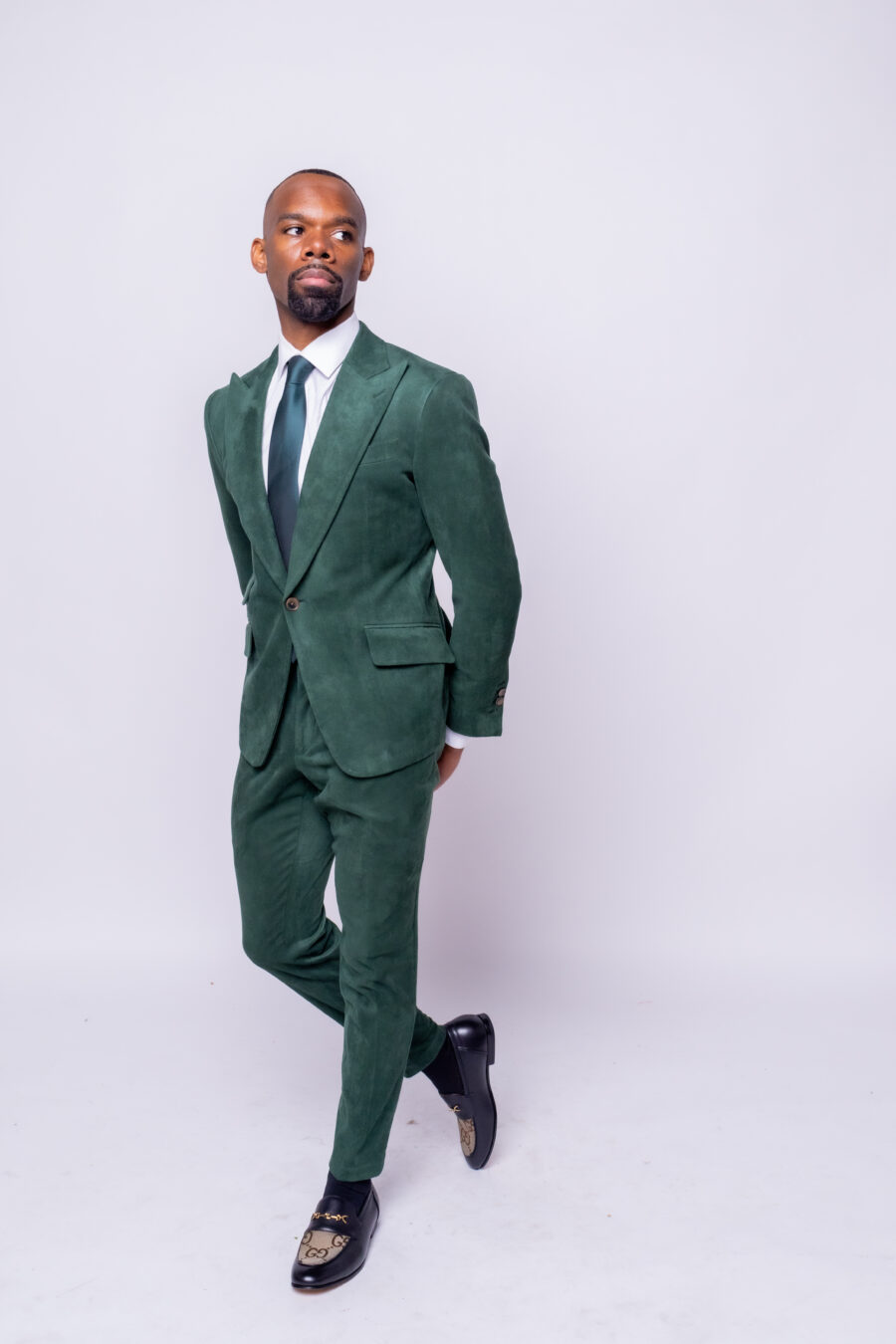 Emerald Green Suede Suit - Image 3