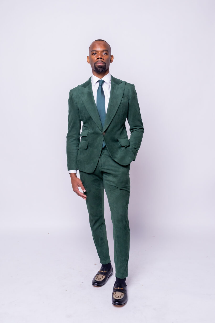 Emerald Green Suede Suit