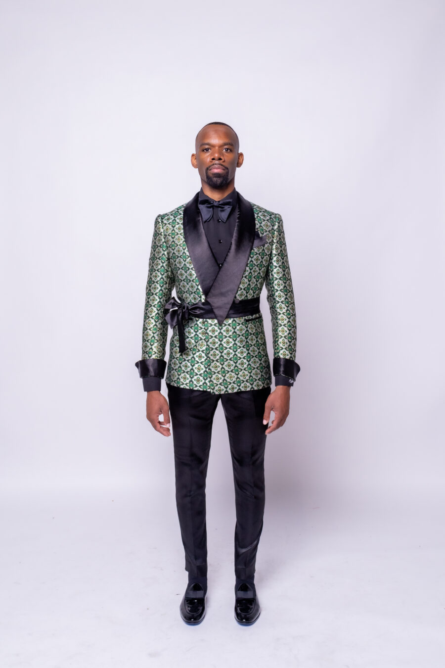 Regal Brocade Wrap Jacket Suit