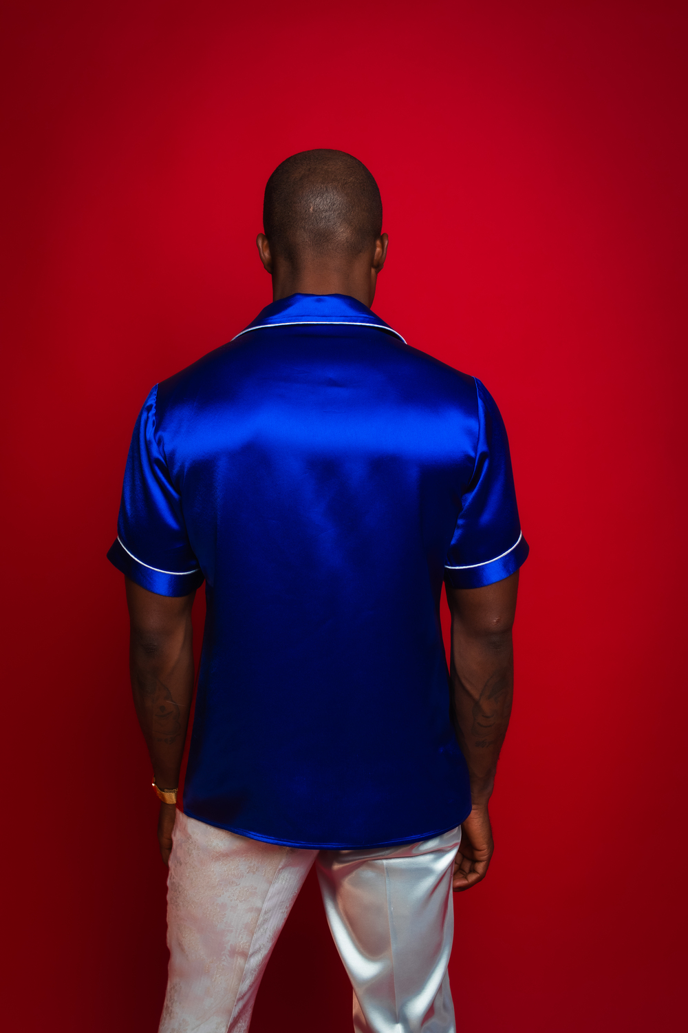 Blue Silk Bowling Shirt - Image 2