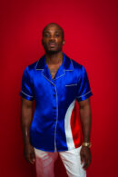 Blue Silk Bowling Shirt