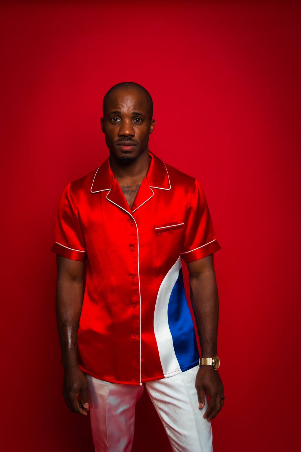 Red Silk Bowling Shirt