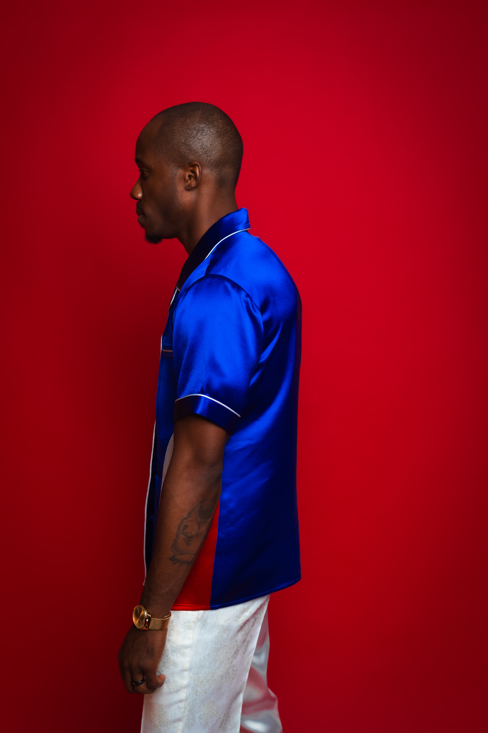 Blue Silk Bowling Shirt - Image 3